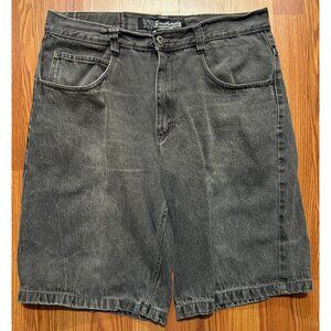 Vtg Southpole Collection Black Denim Jean Shorts Mens 38 12" Baggy Y2K